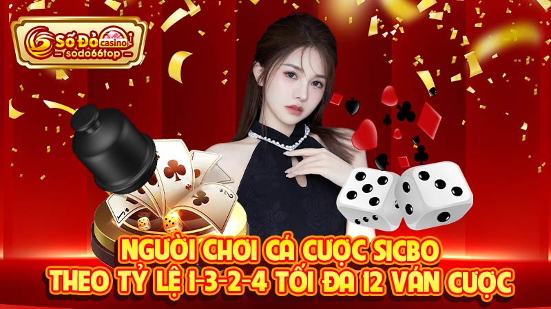 Người chơi cá cược Sicbo theo tỷ lệ 1-3-2-4 tối đa 12 ván cược